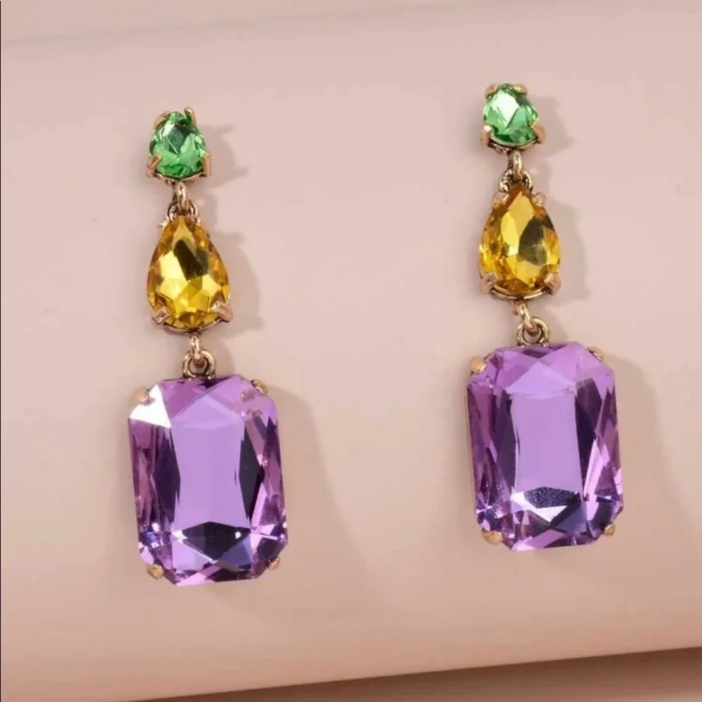 Mardi Gras Earrings - Picture 3 of 3